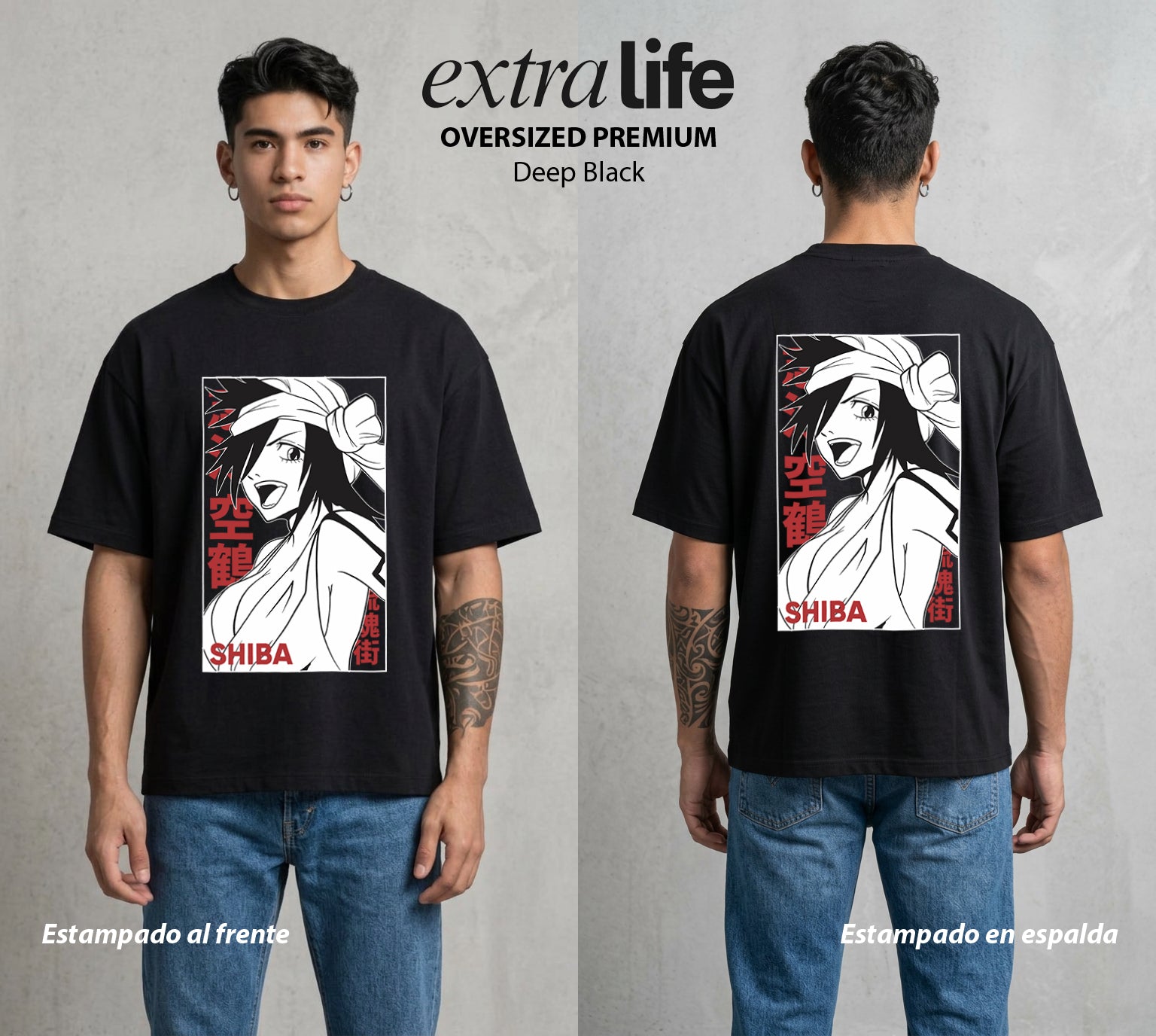 El Mundo de las Almas | Las Almas sin Descanso #00287 - Playera Oversized Premium | Deep Black - Foto en modelo
