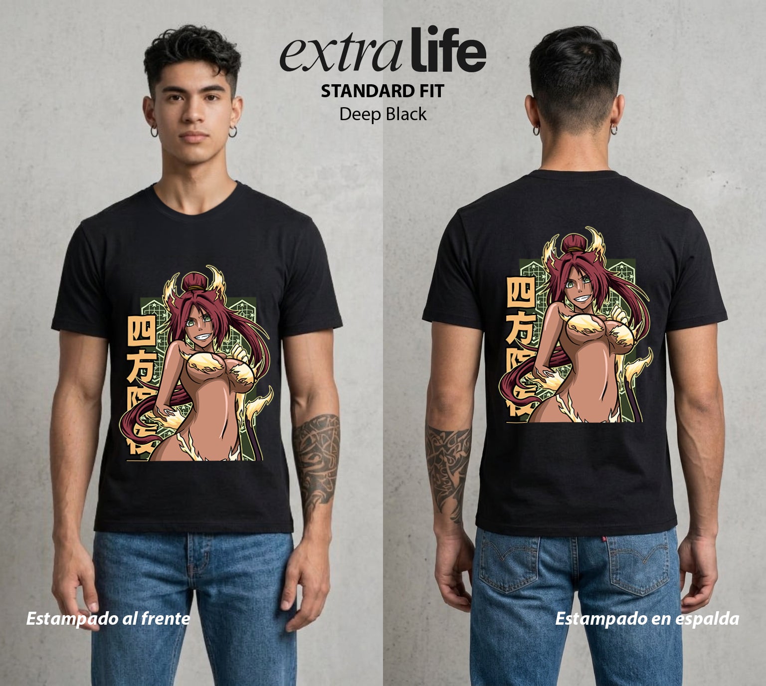 El Mundo de las Almas | El Relampago Felino #00294 - Playera Standard Fit | Deep Black - Foto en modelo
