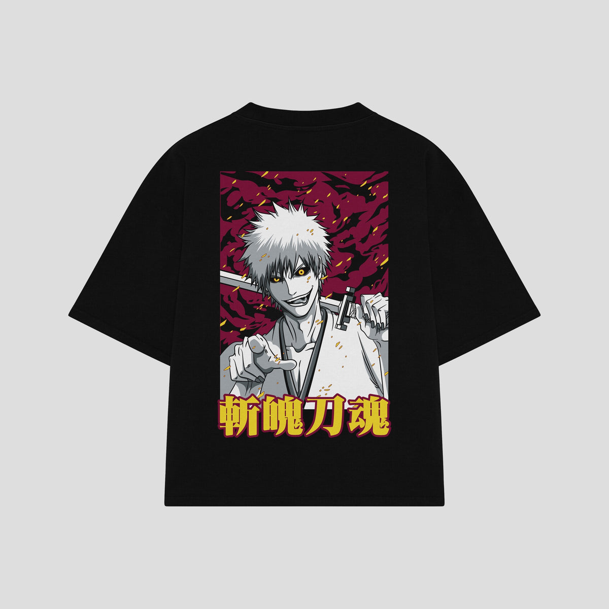 Playera streetwear premium de anime y gaming ExtraLife MX, corte oversized drop shoulder ligero y fresco en color Deep Black y Off-White, moda urbana mexicana de culto.