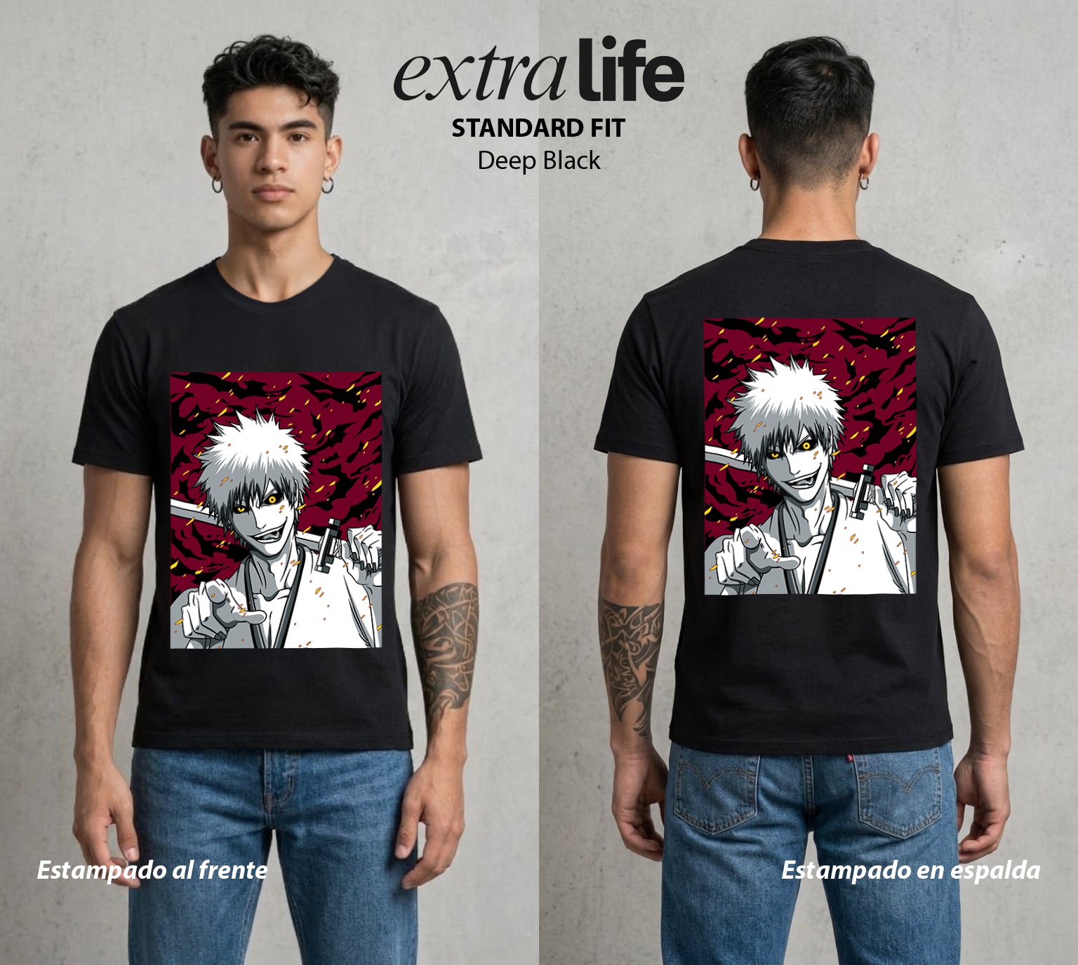 El Mundo de las Almas | Las Almas sin Descanso #00295 - Playera Standard Fit | Deep Black - Foto en modelo