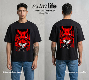 El Mundo de las Almas | El Mas Salvaje #00296 - Playera Oversized Premium | Deep Black - Foto en modelo
