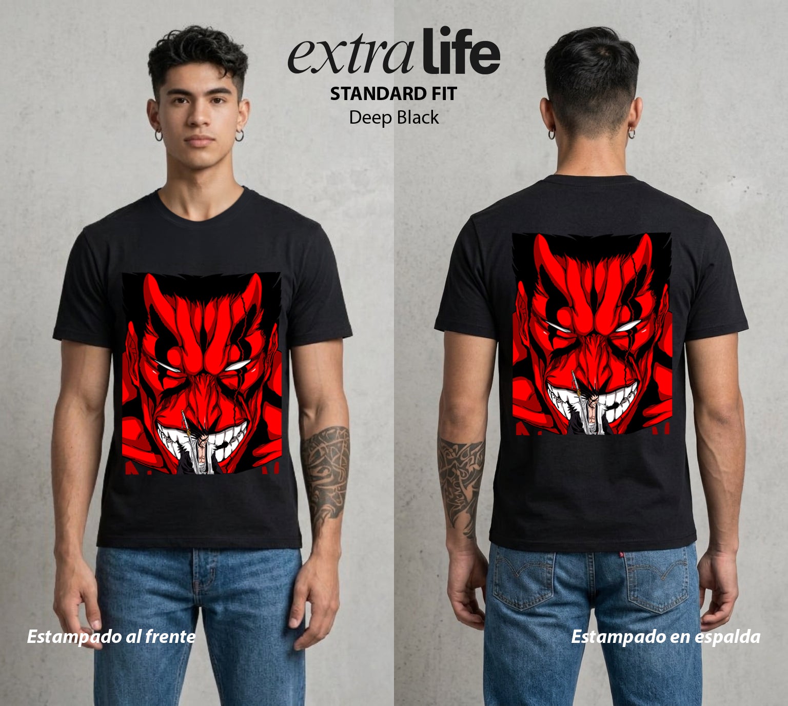 El Mundo de las Almas | El Mas Salvaje #00296 - Playera Standard Fit | Deep Black - Foto en modelo