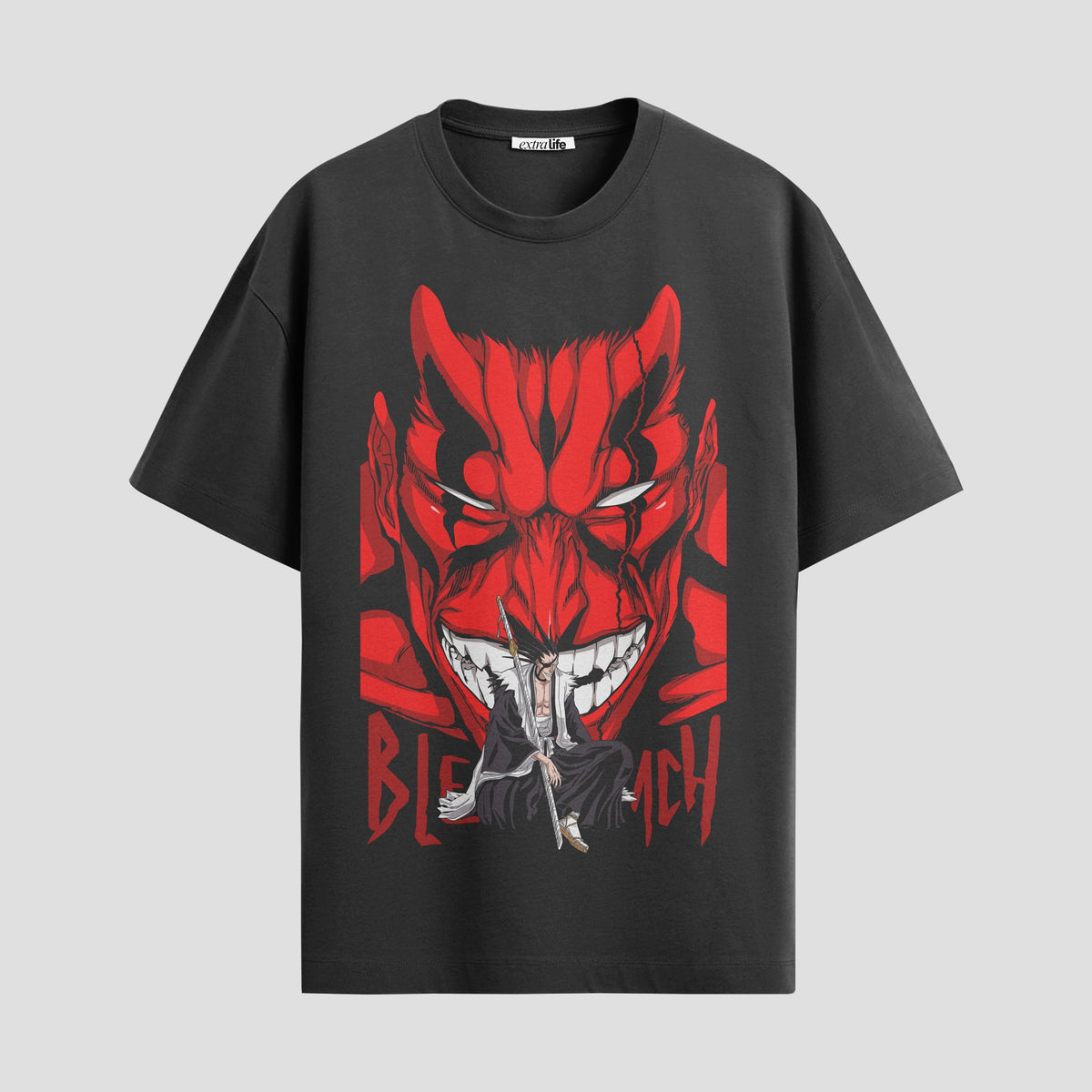 Playera urbana de anime y gaming ExtraLife MX, corte Classic Premium unisex ligero y transpirable en color Deep Black y Pure White, ropa de uso diario para gym y casual.