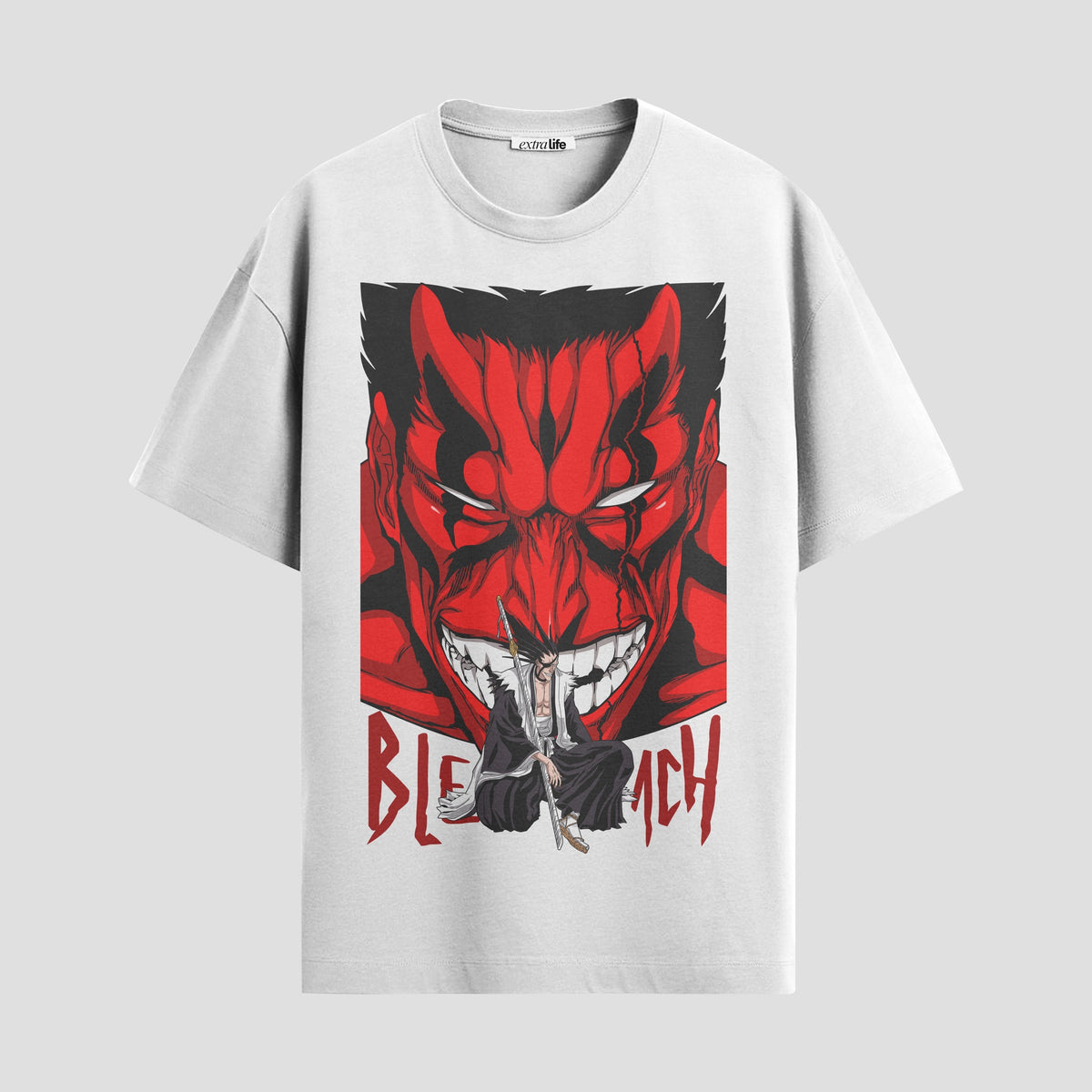 Playera urbana de anime y gaming ExtraLife MX, corte Classic Premium unisex ligero y transpirable en color Deep Black y Pure White, ropa de uso diario para gym y casual.