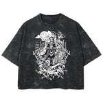 Playera streetwear premium de anime y gaming ExtraLife MX, corte boxy deluxe mineral wash heavyweight en color Acid Wash, moda urbana mexicana de culto.