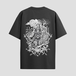 Playera urbana de anime y gaming ExtraLife MX, corte Standard Fit unisex ligero y transpirable en color Deep Black y Pure White, ropa de uso diario para gym y casual.