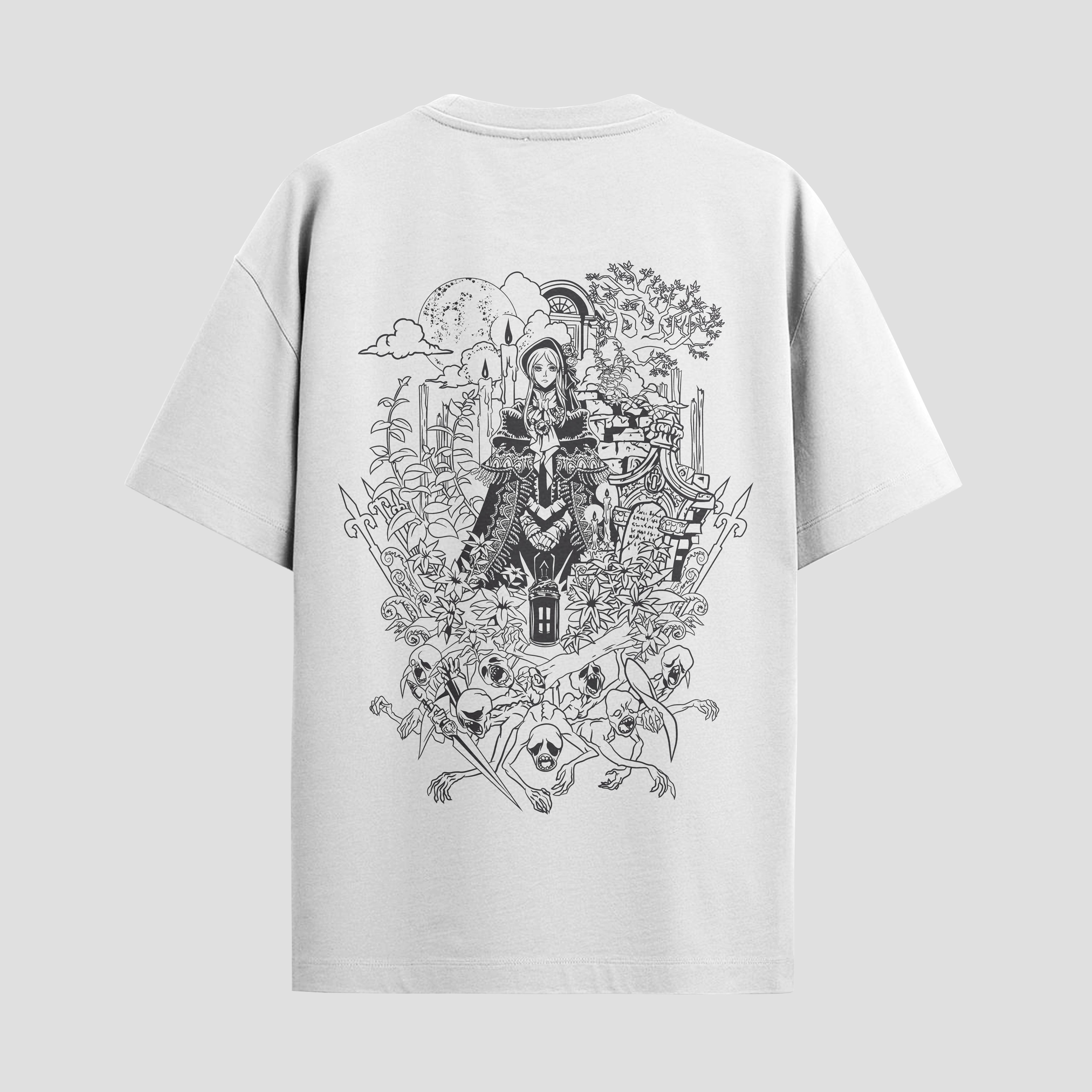 Playera urbana de anime y gaming ExtraLife MX, corte Standard Fit unisex ligero y transpirable en color Deep Black y Pure White, ropa de uso diario para gym y casual.