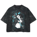 Playera streetwear premium de anime y gaming ExtraLife MX, corte boxy deluxe mineral wash heavyweight en color Acid Wash, moda urbana mexicana de culto.