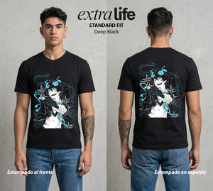 El Hijo del Diablo | Blue Exorcist Rin #00302 - Playera Standard Fit | Deep Black - Foto en modelo