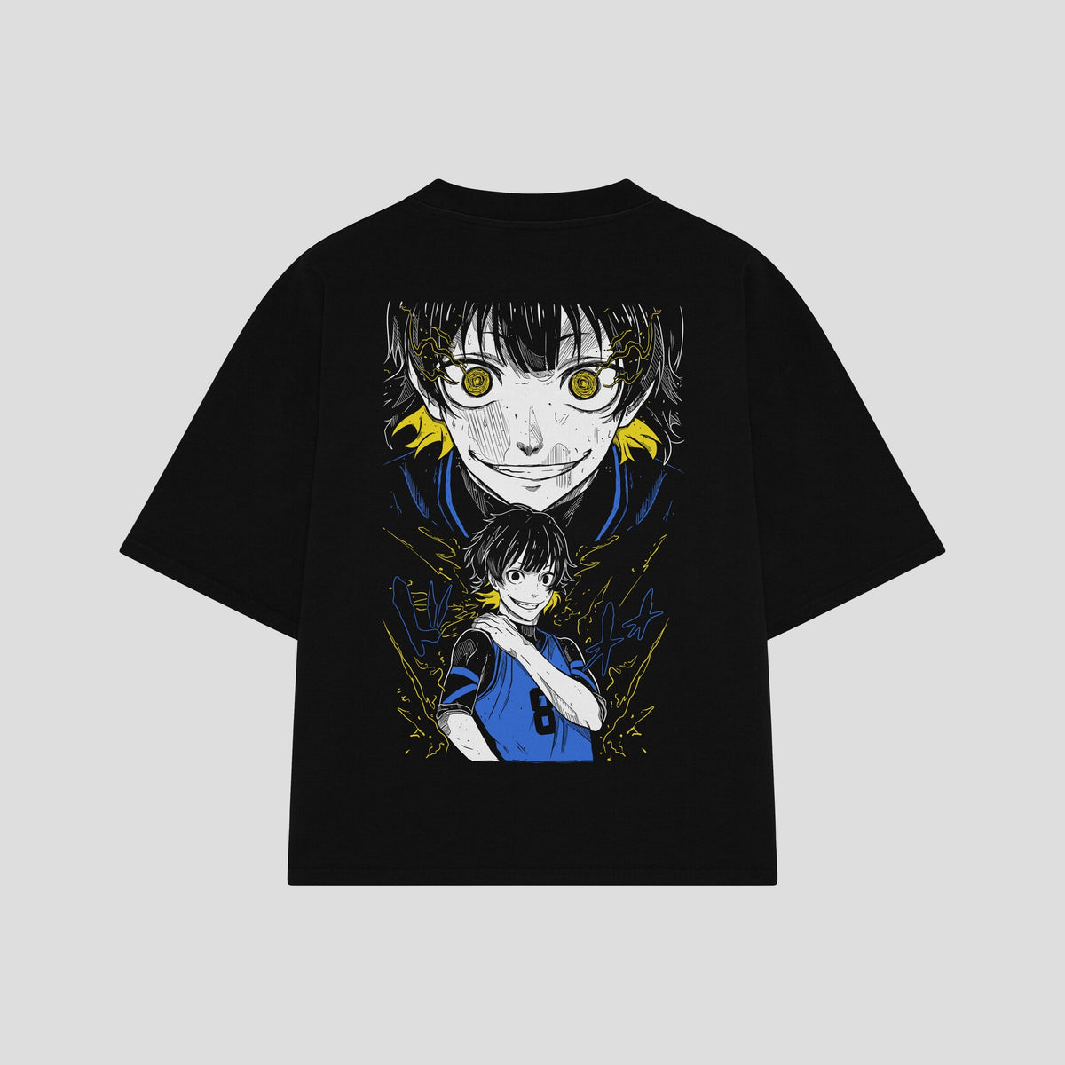 Playera streetwear premium de anime y gaming ExtraLife MX, corte oversized drop shoulder ligero y fresco en color Deep Black y Off-White, moda urbana mexicana de culto.