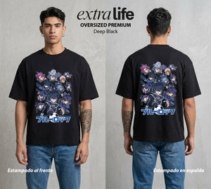 La Prision del Gol | Clase 1-A #00305 - Playera Oversized Premium | Deep Black - Foto en modelo