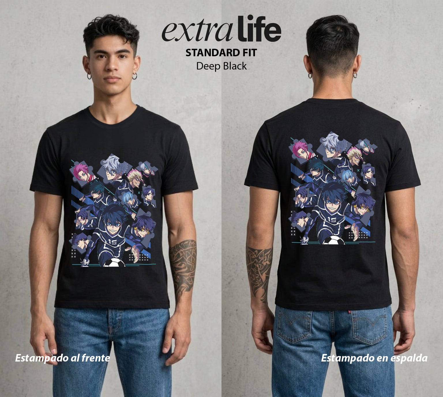 La Prision del Gol | Clase 1-A #00305 - Playera Standard Fit | Deep Black - Foto en modelo