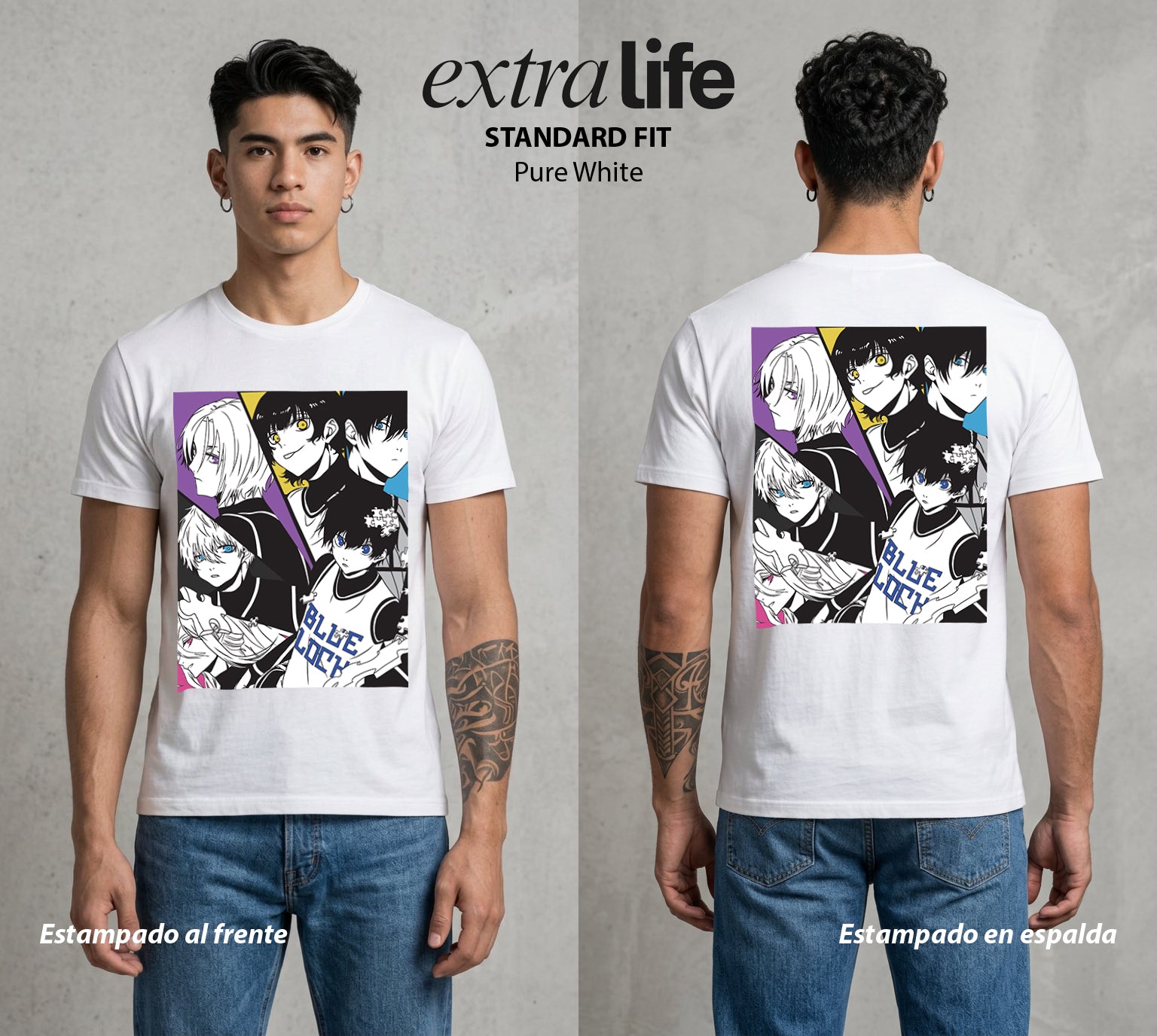 La Prision del Gol | Los Heroes del Futuro #00306 - Playera Standard Fit | Pure White - Foto en modelo