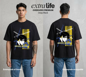 La Prision del Gol | El Monstruo del Dribbling #00310 - Playera Oversized Premium | Deep Black - Foto en modelo