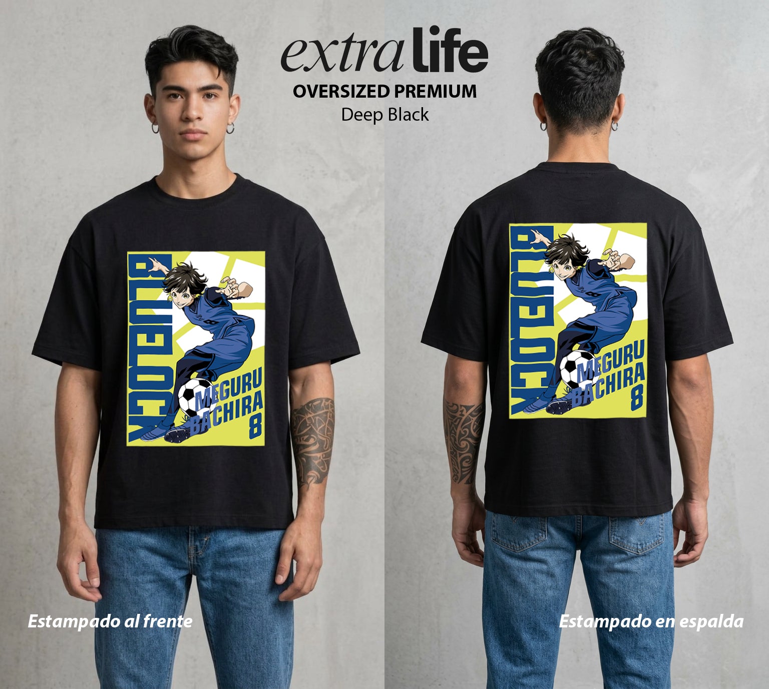 La Prision del Gol | El Duende del Gol #00311 - Playera Oversized Premium | Deep Black - Foto en modelo