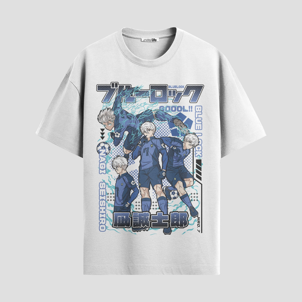Playera urbana de anime y gaming ExtraLife MX, corte Classic Premium unisex ligero y transpirable en color Deep Black y Pure White, ropa de uso diario para gym y casual.