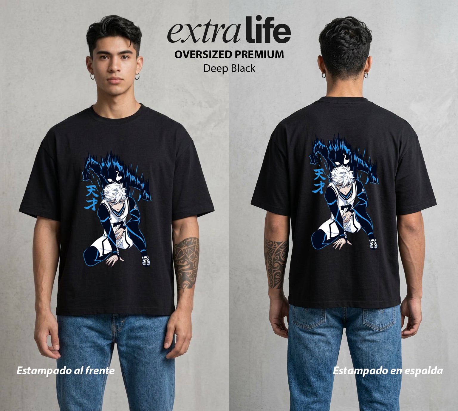 La Prision del Gol | El Talento Dormido #00313 - Playera Oversized Premium | Deep Black - Foto en modelo