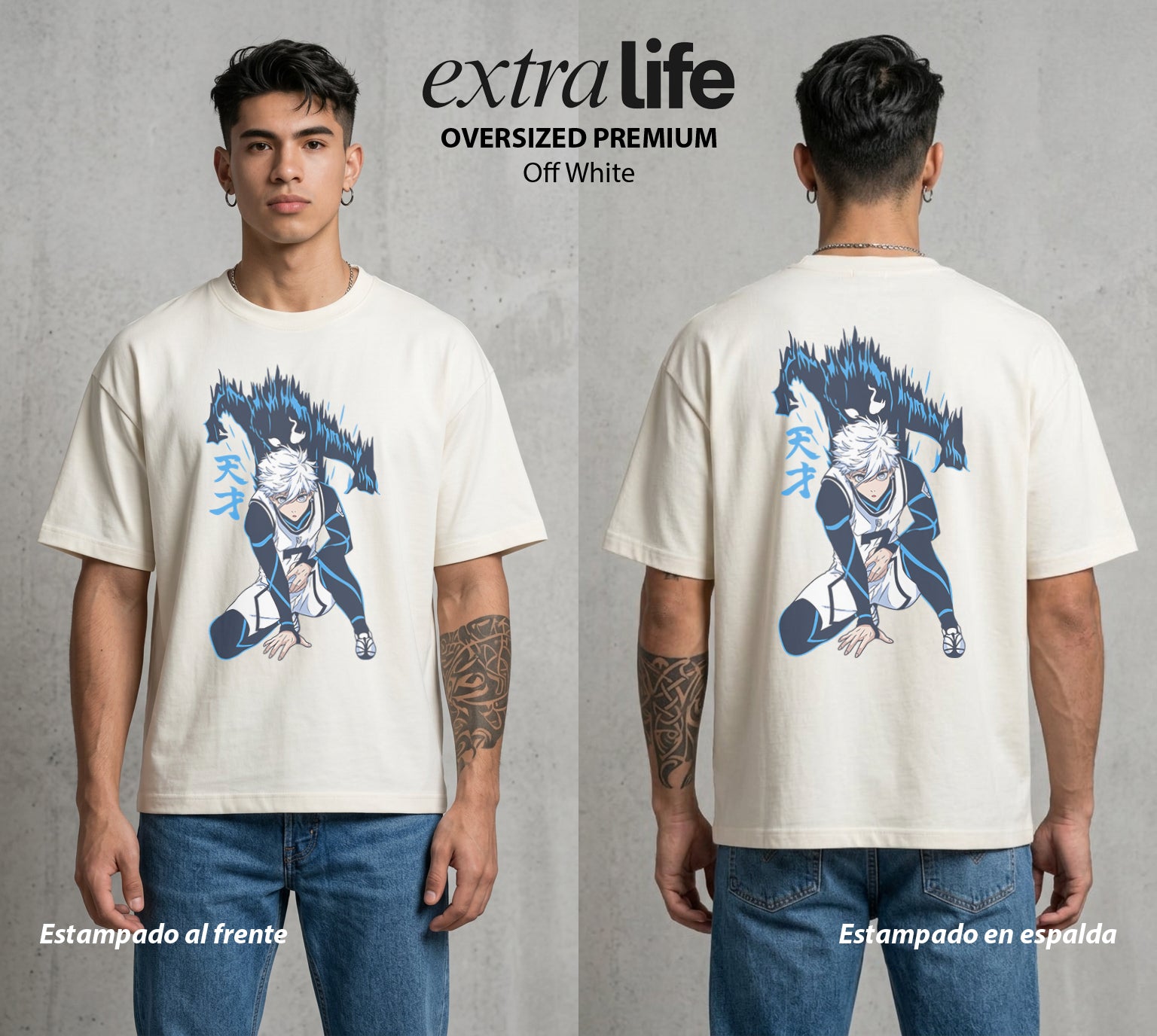 La Prision del Gol | El Talento Dormido #00313 - Playera Oversized Premium | Off White - Foto en modelo
