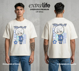La Prision del Gol | El Genio sin Esfuerzo #00314 - Playera Oversized Premium | Off White - Foto en modelo