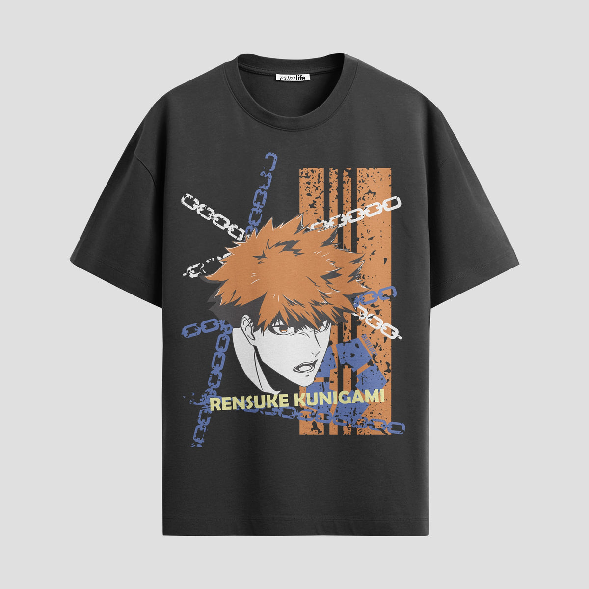 Playera urbana de anime y gaming ExtraLife MX, corte Classic Premium unisex ligero y transpirable en color Deep Black y Pure White, ropa de uso diario para gym y casual.