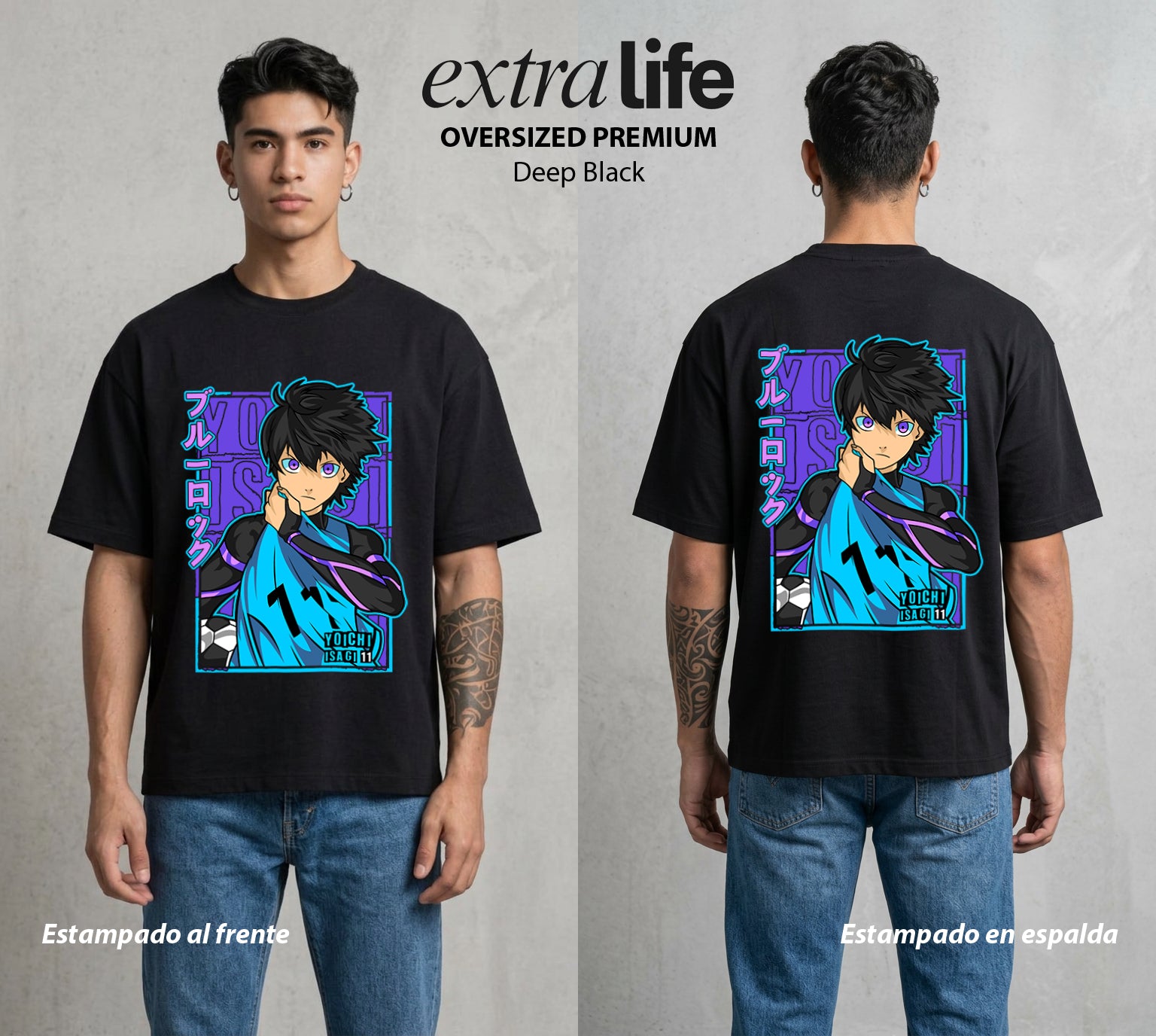 La Prision del Gol | La Vision del Gol #00316 - Playera Oversized Premium | Deep Black - Foto en modelo