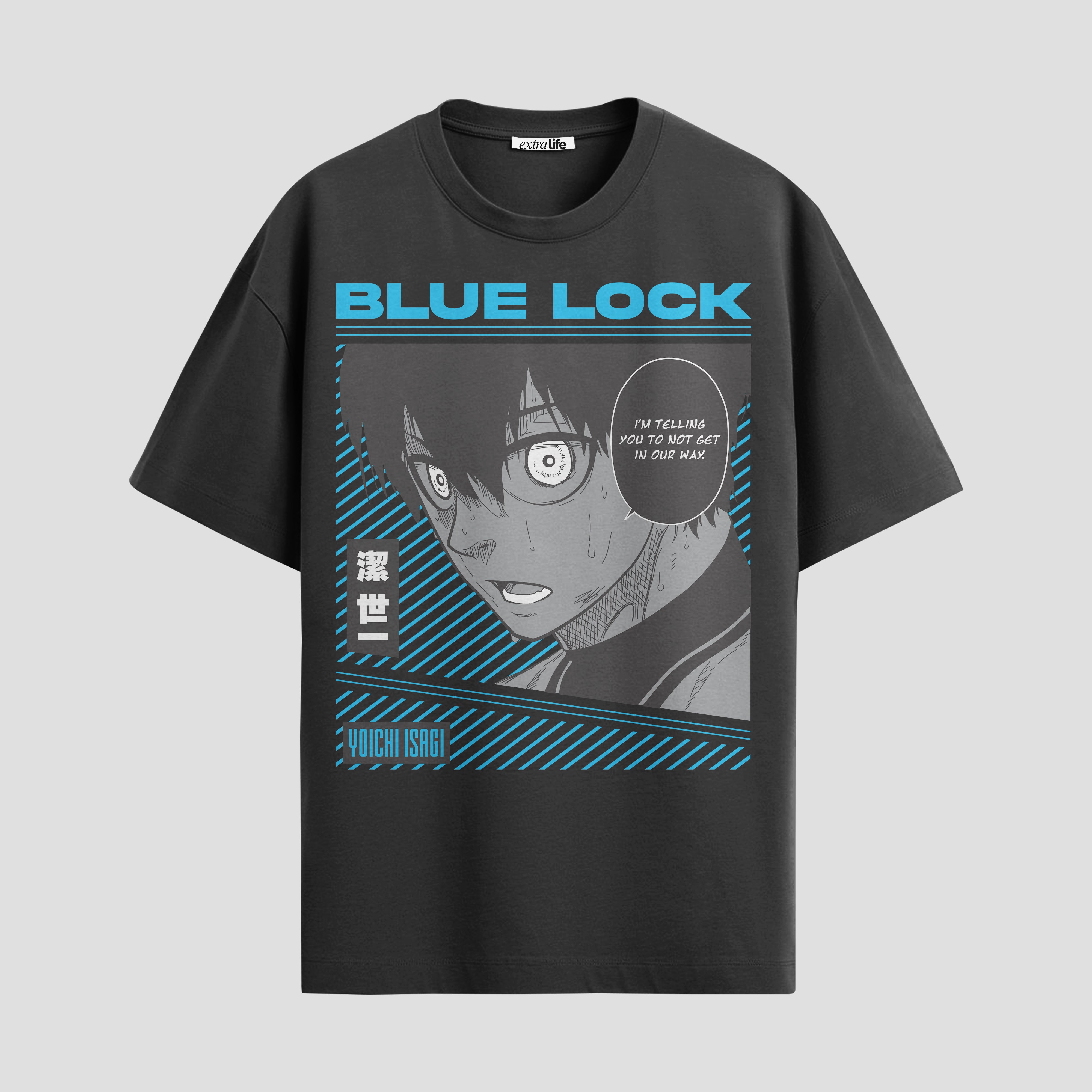 Playera urbana de anime y gaming ExtraLife MX, corte Standard Fit unisex ligero y transpirable en color Deep Black y Pure White, ropa de uso diario para gym y casual.