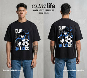 La Prision del Gol | El Instinto del Gol #00319 - Playera Oversized Premium | Deep Black - Foto en modelo