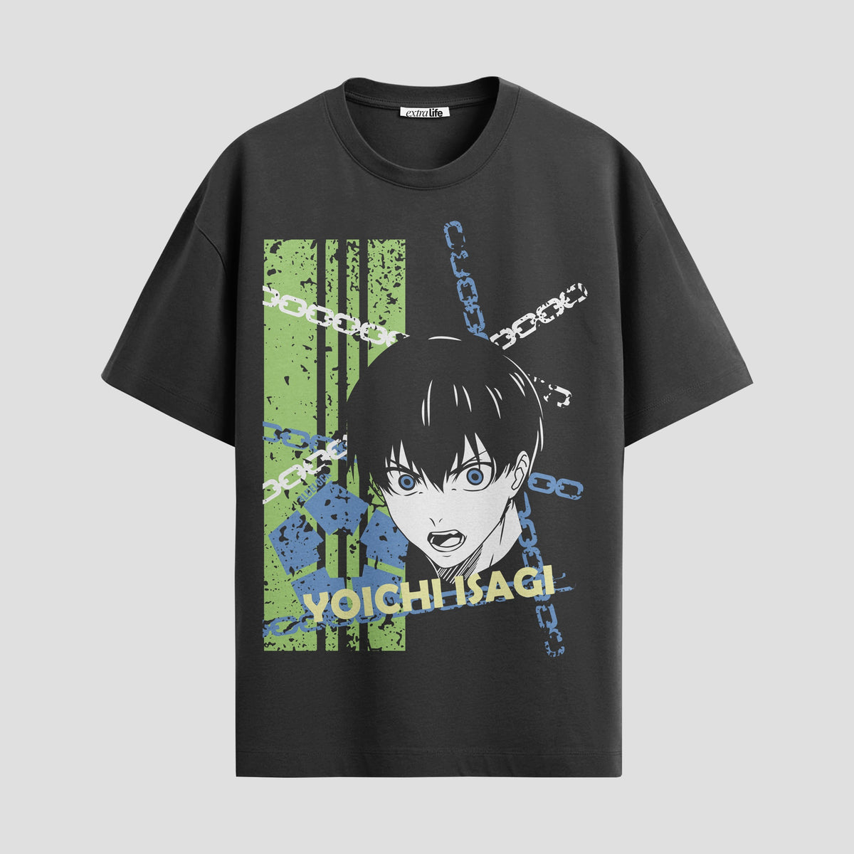 Playera urbana de anime y gaming ExtraLife MX, corte Classic Premium unisex ligero y transpirable en color Deep Black y Pure White, ropa de uso diario para gym y casual.