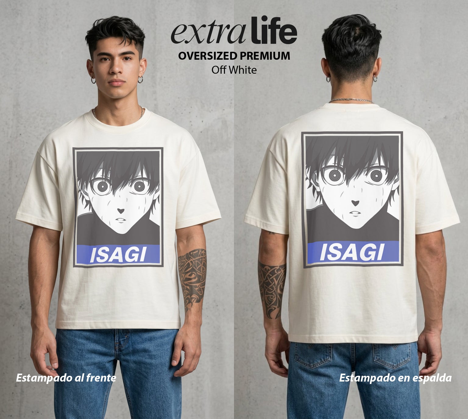 La Prision del Gol | La Vision del Gol #00321 - Playera Oversized Premium | Off White - Foto en modelo