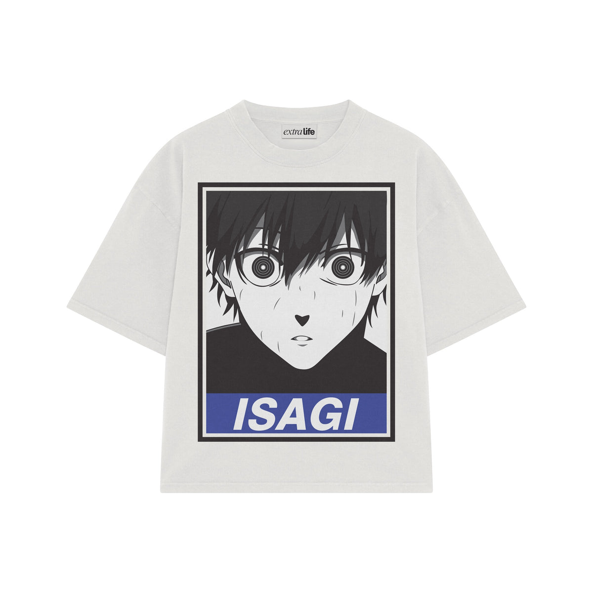 Playera streetwear premium de anime y gaming ExtraLife MX, corte oversized drop shoulder ligero y fresco en color Deep Black y Off-White, moda urbana mexicana de culto.