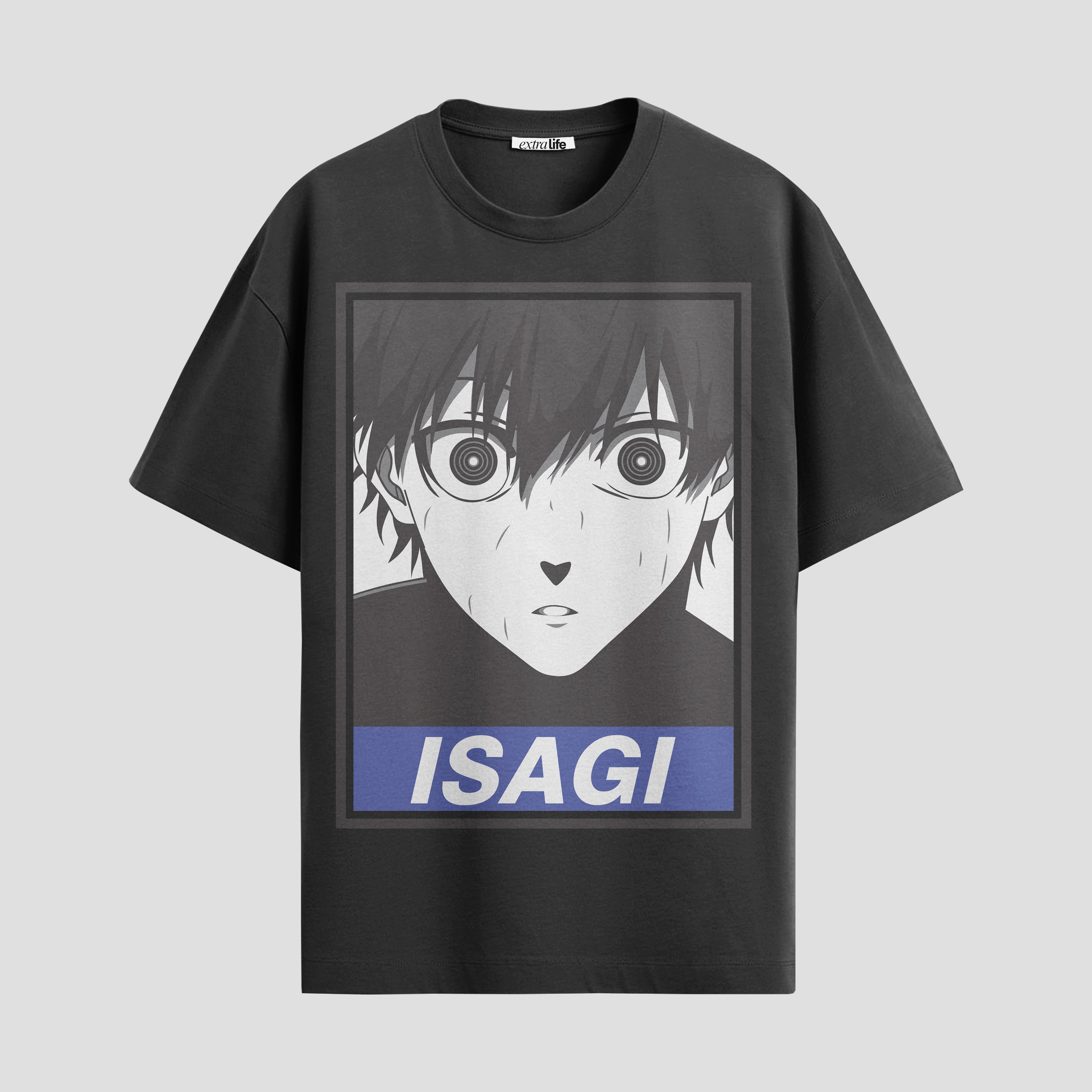 Playera urbana de anime y gaming ExtraLife MX, corte Standard Fit unisex ligero y transpirable en color Deep Black y Pure White, ropa de uso diario para gym y casual.