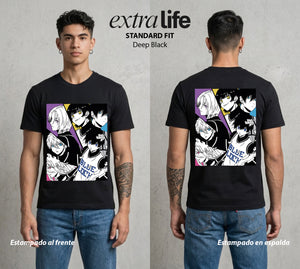 La Prision del Gol | Blue Lock #00323 - Playera Standard Fit | Deep Black - Foto en modelo