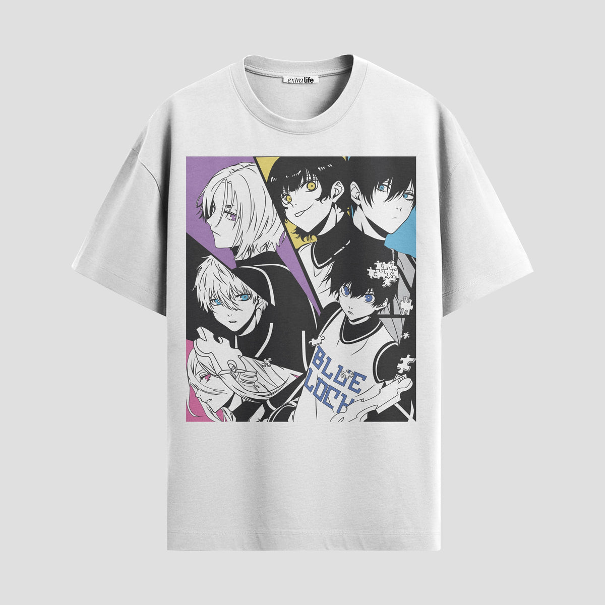 Playera urbana de anime y gaming ExtraLife MX, corte Classic Premium unisex ligero y transpirable en color Deep Black y Pure White, ropa de uso diario para gym y casual.