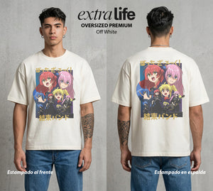 Del Cuarto al Escenario | La Guitarra del Cuarto #00326 - Playera Oversized Premium | Off White - Foto en modelo