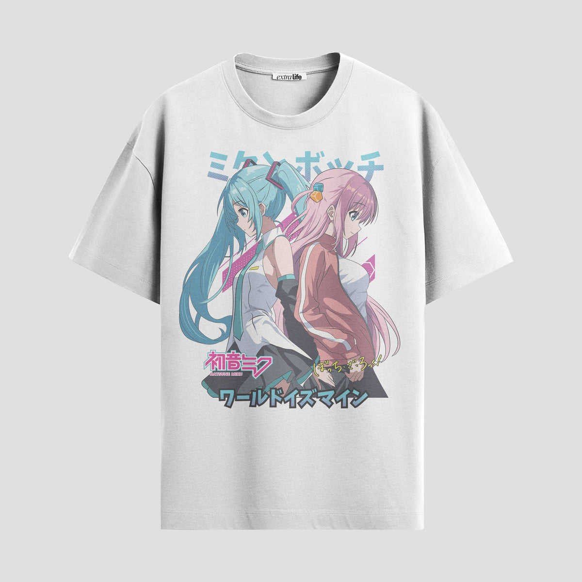 Playera urbana de anime y gaming ExtraLife MX, corte Classic Premium unisex ligero y transpirable en color Deep Black y Pure White, ropa de uso diario para gym y casual.