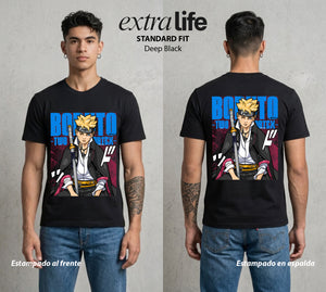 La Aldea Oculta | El Legado Ninja #00333 - Playera Standard Fit | Deep Black - Foto en modelo