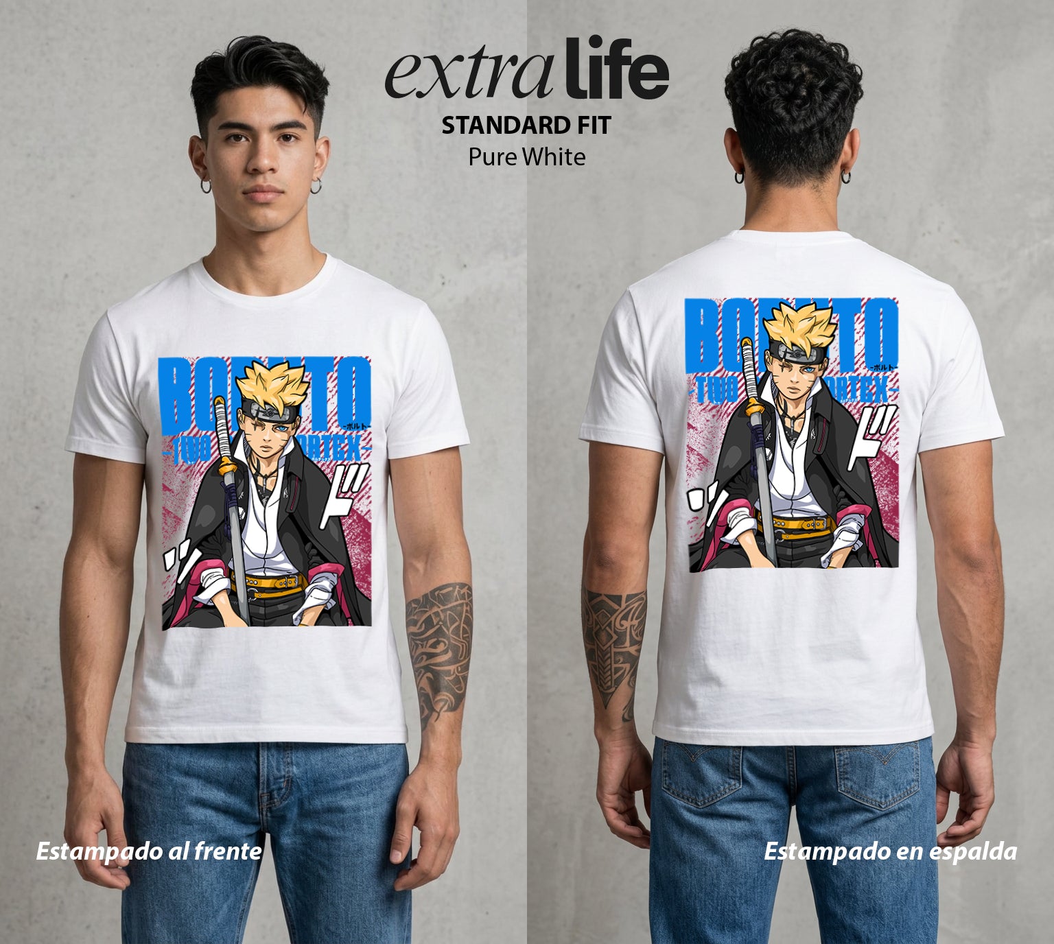 La Aldea Oculta | El Legado Ninja #00333 - Playera Standard Fit | Pure White - Foto en modelo