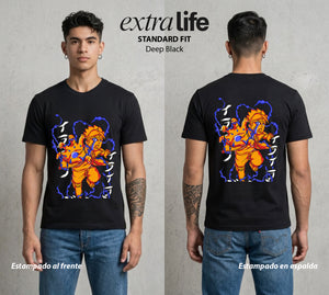 La Aldea Oculta | El Legado Ninja #00335 - Playera Standard Fit | Deep Black - Foto en modelo