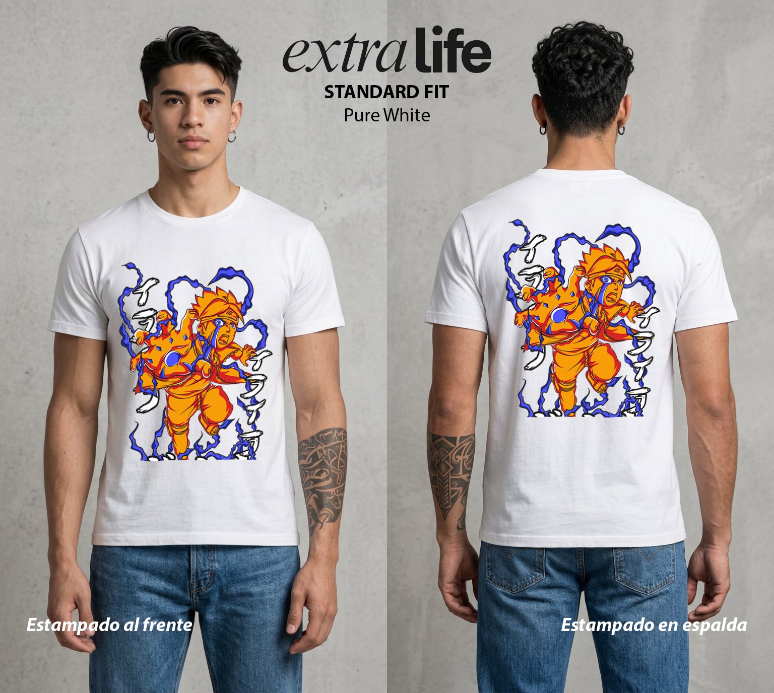 La Aldea Oculta | El Legado Ninja #00335 - Playera Standard Fit | Pure White - Foto en modelo