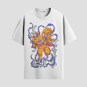 Playera urbana de anime y gaming ExtraLife MX, corte Standard Fit unisex ligero y transpirable en color Deep Black y Pure White, ropa de uso diario para gym y casual.