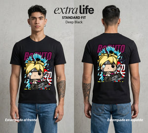 La Aldea Oculta | Figura Genin Pop Art #00339 - Playera Standard Fit | Deep Black - Foto en modelo