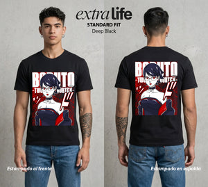 La Aldea Oculta | Los Herederos del Poder #00340 - Playera Standard Fit | Deep Black - Foto en modelo