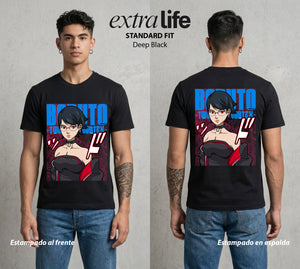 La Aldea Oculta | Hijo e Hija Ninja #00341 - Playera Standard Fit | Deep Black - Foto en modelo