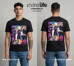 La Aldea Oculta | El Legado Ninja #00343 - Playera Standard Fit | Deep Black - Foto en modelo