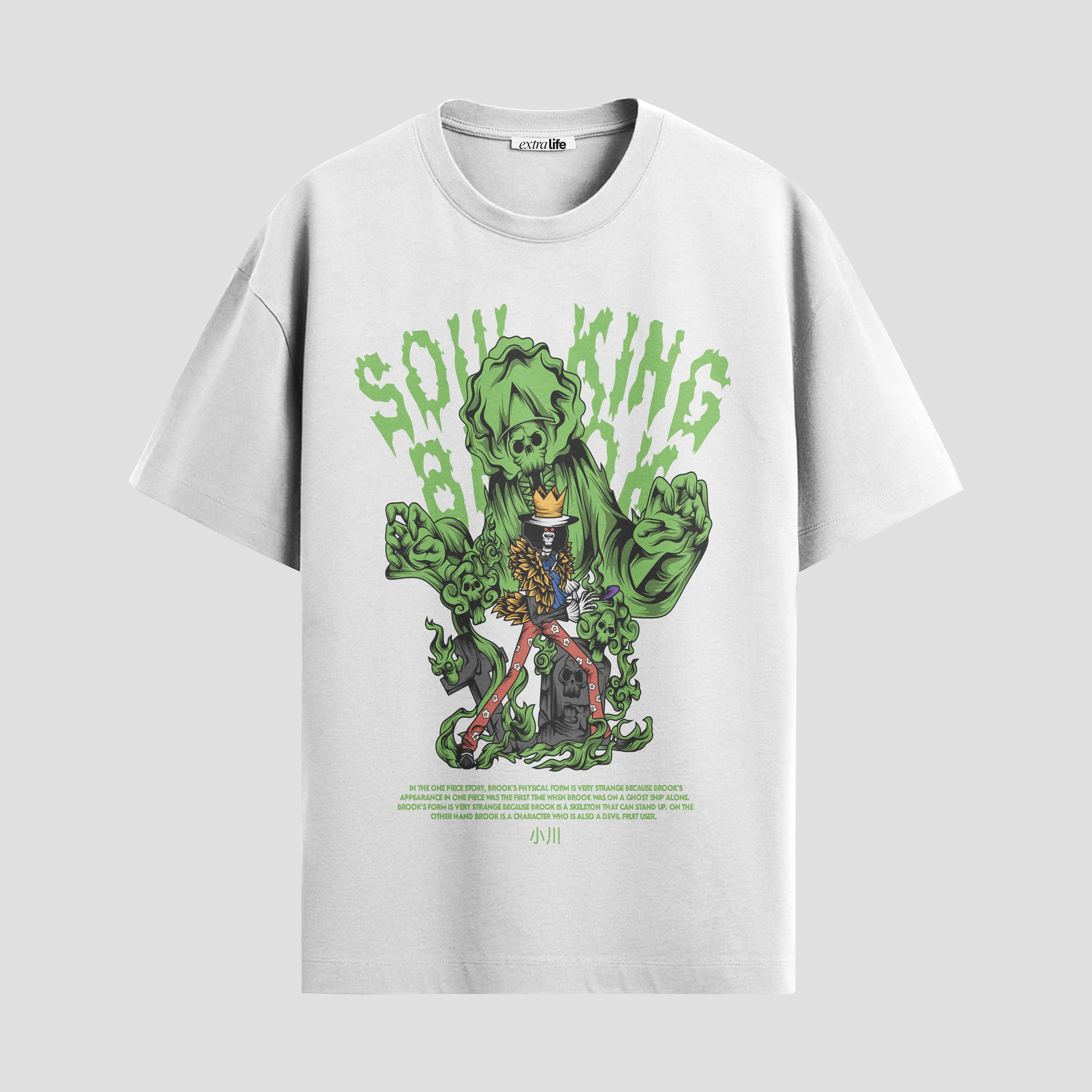 Playera urbana de anime y gaming ExtraLife MX, corte Standard Fit unisex ligero y transpirable en color Deep Black y Pure White, ropa de uso diario para gym y casual.