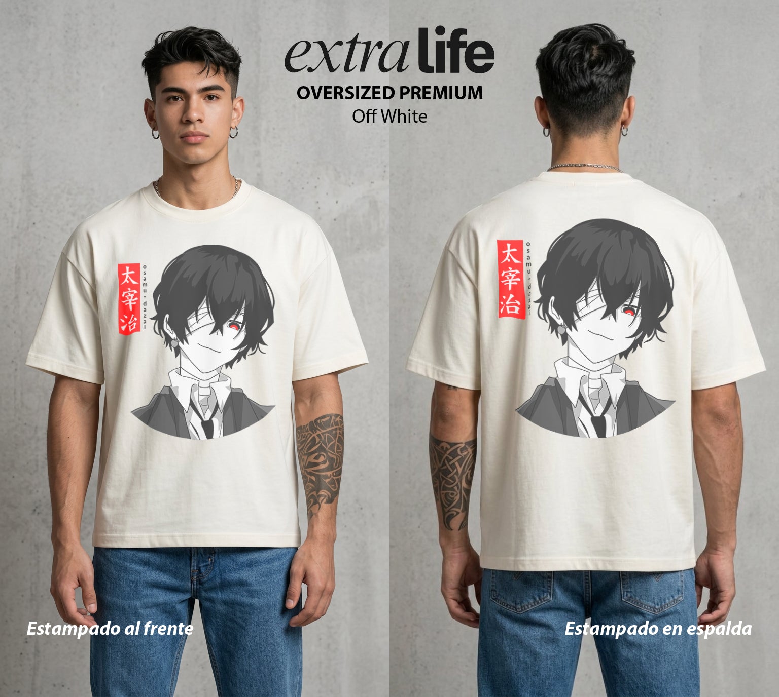 Los Detectives Literarios | El Arte de la Muerte #00346 - Playera Oversized Premium | Off White - Foto en modelo