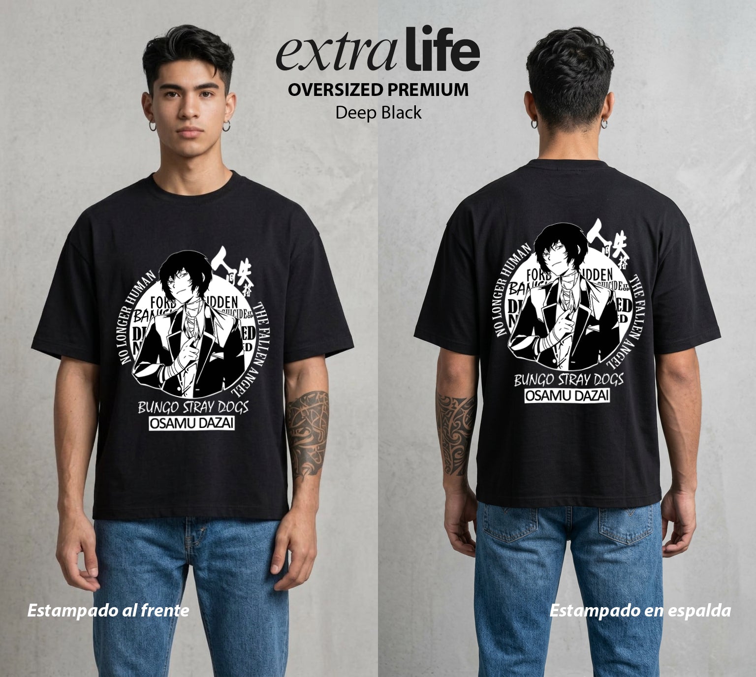 Los Detectives Literarios | El Poder del Literarios #00348 - Playera Oversized Premium | Deep Black - Foto en modelo