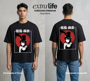 El Sindrome de la Chica | El Espejismo del Corazon #00350 - Playera Oversized Premium | Deep Black - Foto en modelo