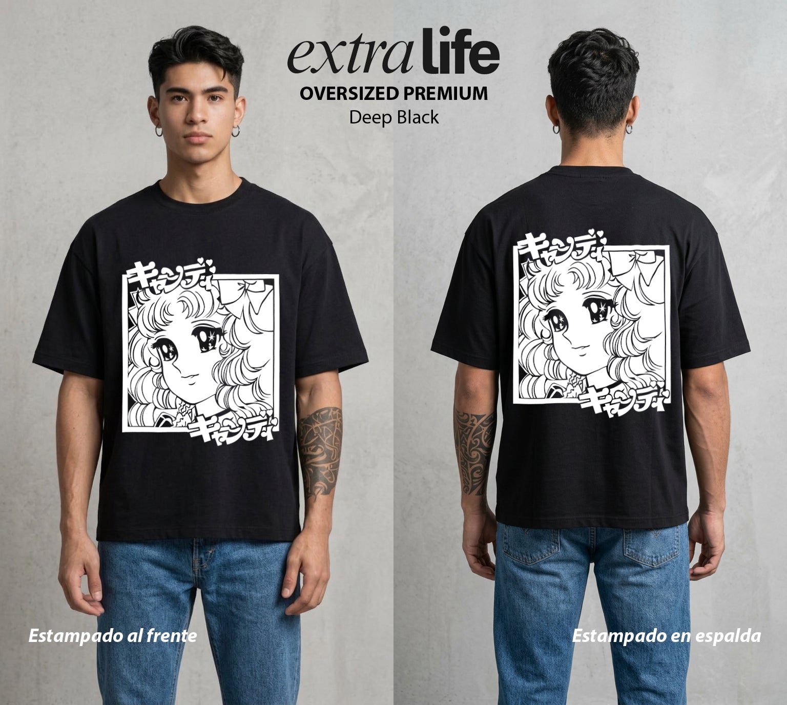 El Orfanato del Amor | La Huerfana del Amor #00351 - Playera Oversized Premium | Deep Black - Foto en modelo