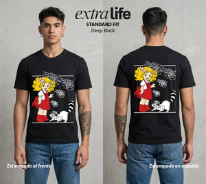El Orfanato del Amor | El Corazon del Bien #00352 - Playera Standard Fit | Deep Black - Foto en modelo